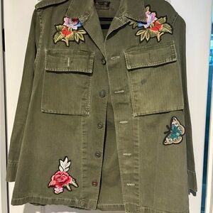 Embroidered Olive Green Jacket